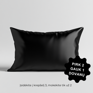 Šilkinis pagalvės užvalkalas, juodas